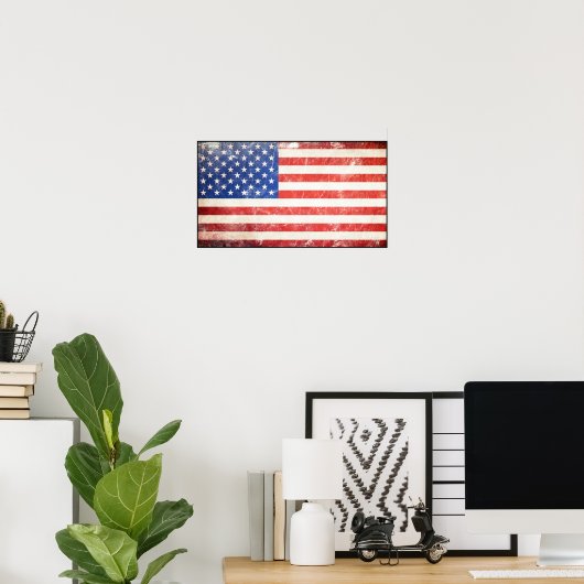 Robuuste Amerikaanse vlag Poster (Thuiskantoor)