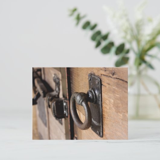 Robuuste Antiek deurtrek en sluiting Briefkaart (Staand voorkant)