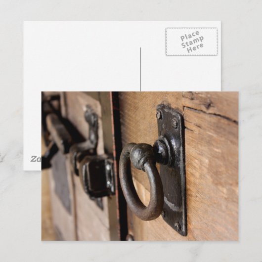 Robuuste Antiek deurtrek en sluiting Briefkaart (Voorkant / Achterkant)