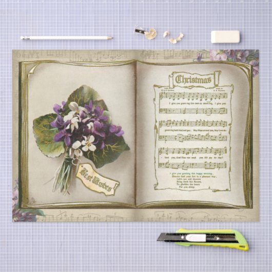 Robuuste Antiek kerstmuziek met Violet Tissuepapier (Craft)