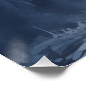 Robuuste bergen en dennen in de Blues Waterverf Perfect Poster (Hoek)