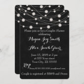 Robuuste Blackboard en String Lights Couples — Sho Kaart (Voorkant / Achterkant)