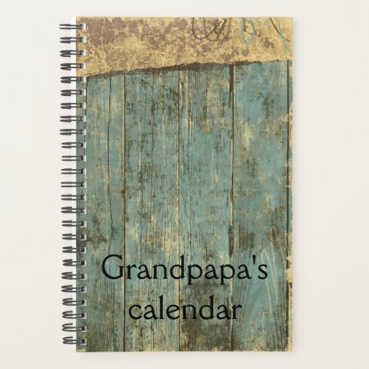 Robuuste blauw Planks Grandpa's Calendar Planner (Voorkant)