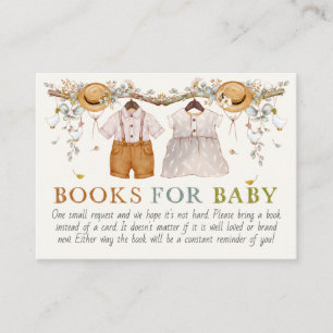 Robuuste, blauwe katoenkerboeken informatiekaartje