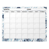 Robuuste blauwe Rozen Blanco kalender Notitieblok (Voorkant)