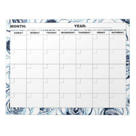 Robuuste blauwe Rozen Blanco kalender Notitieblok