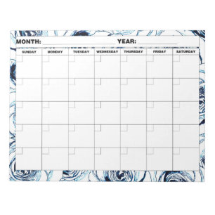 Robuuste blauwe Rozen Blanco kalender Notitieblok