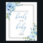 Robuuste blauwe zilverkleurige roodboeken voor bab poster<br><div class="desc">Robuuste blauwe zilverkleurige roze boeken voor baby-teken voor Baby shower,  Contact met me opnemen voor overeenkomende objecten of voor aanpassingen,  Blush-Rozen ©</div>