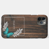 Robuuste Blauwgroen Butterfly Hoesje-Mate iPhone C Case-Mate iPhone Case (Achterkant (horizontaal))