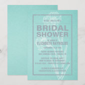 Robuuste Blauwgroen en zilveren Bridal-doucheuitno Kaart (Voorkant / Achterkant)