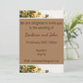 Robuuste bloemen en uitnodiging voor het achtergro (Staand voorkant)