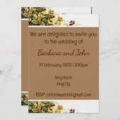 Robuuste bloemen en uitnodiging voor het achtergro (Voorkant / Achterkant)