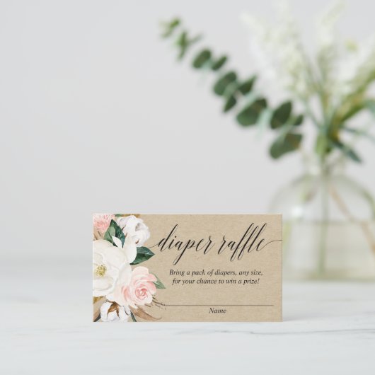 Robuuste blush magnolia diaploten informatiekaartje (Staand voorkant)