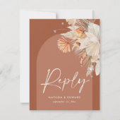 Robuuste boompampas gras modern op trend RSVP kaartje (Voorkant)