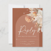 Robuuste boompampas gras modern op trend RSVP kaartje (Achterkant)