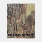 Robuuste boomschors, natuurlijk patroon in de open fleece deken (Voorkant)