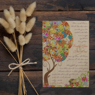 Robuuste bospatchwork - Florale kleurrijke boom Kaart
