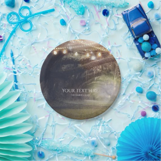 Robuuste Bossen met gekantelde woud en gevechtsbru Papieren Bordje (Feest)