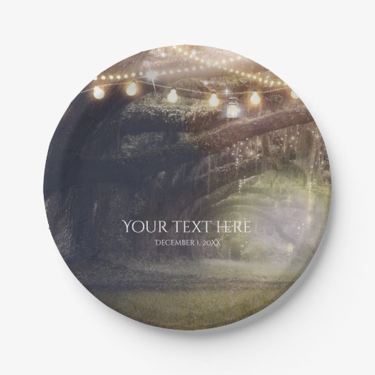 Robuuste Bossen met gekantelde woud en gevechtsbru Papieren Bordje (Voorkant)