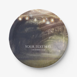 Robuuste Bossen met gekantelde woud- en lichtbruil Papieren Bordje