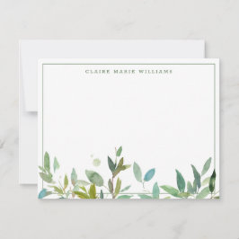 Robuuste botanische groene olievloeistof met dunne notitiekaartje