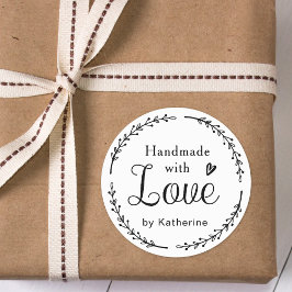 Robuuste botanische, smaakvolle handheld met liefd ronde sticker