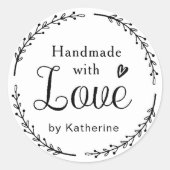 Robuuste botanische, smaakvolle handheld met liefd ronde sticker (Voorkant)