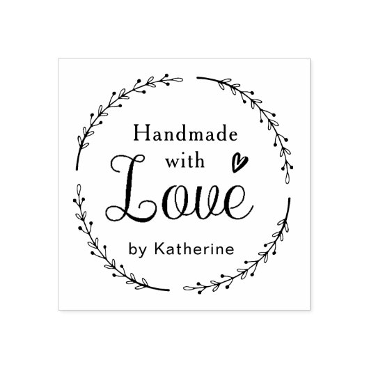 Robuuste botanische, smaakvolle handheld met liefd rubberstempel (Afrduk)