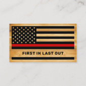 Robuuste brandweerman Thin Red Line America Vlag H Visitekaartje (Achterkant)
