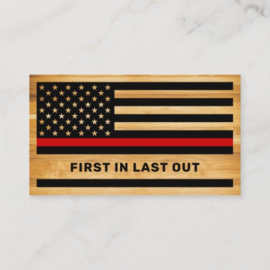 Robuuste brandweerman Thin Red Line America Vlag H Visitekaartje (Achterkant)