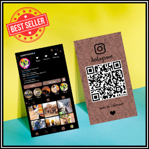 Robuuste Bruine Bouw Instagram QR Visitekaartje