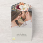 Robuuste bruine bruine bruine bruine bruiloft all in one uitnodiging (Buitenkant)