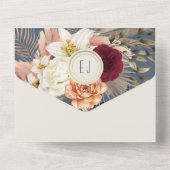 Robuuste bruine bruine bruine bruine bruiloft all in one uitnodiging (Achterkant)