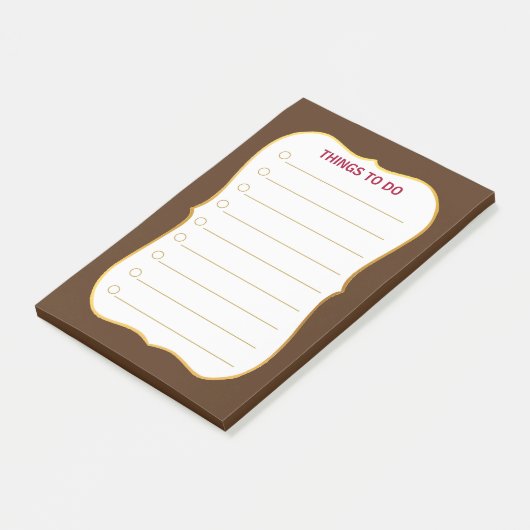 Robuuste bruine en witte dingen om te doen post-it® notes (Schuin)