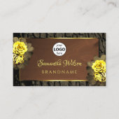 Robuuste bruine houtkorrels met Logo Visitekaartje (Voorkant)