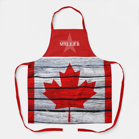Robuuste Canadese vlag- & Star-naam Schort (Voorkant)