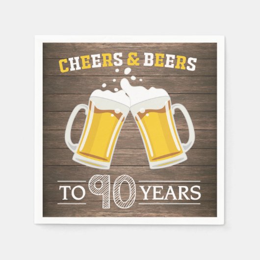Robuuste Cheers en bier tot 90 jaar luiers Servet (Voorkant)