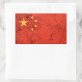 Robuuste Chinese vlag Rechthoekige Sticker (Tas)