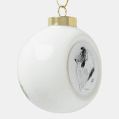 Robuuste coat Collie Pen en inkt door cindy Alvara Keramische Bal Ornament (Links)