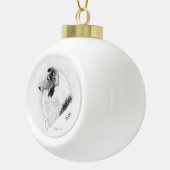 Robuuste coat Collie Pen en inkt door cindy Alvara Keramische Bal Ornament (Rechts)