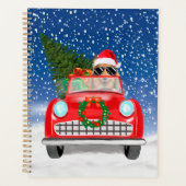 Robuuste collie Dog die met sneeuwkerst auto rijdt Planner (Voorkant)
