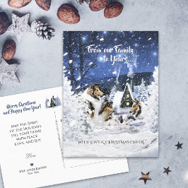 Robuuste collies en lammeren in de kerstnacht - Va Briefkaart