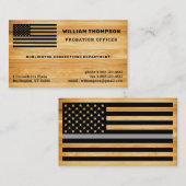 Robuuste correctiemaker Thin Grey Line Wood Visitekaartje (Voorkant / Achterkant)