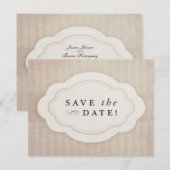 Robuuste  crème bespaart de datums save the date (Voorkant / Achterkant)