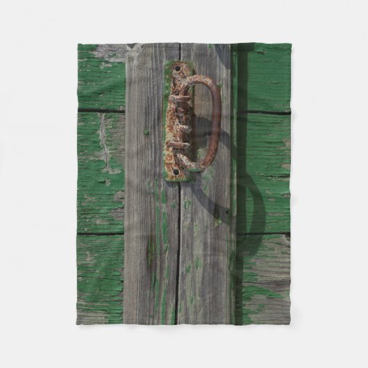 Robuuste deurhandgreep op groene deur fleece deken (Voorkant)