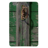 Robuuste deurhandgreep op groene deur magneet (Verticaal)