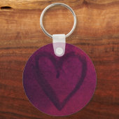 Robuuste (diepe roze) hartketting sleutelhanger (Voorkant)