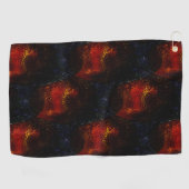 Robuuste digitale rode textuur met donkerste curve golfhanddoek (Horizontaal)