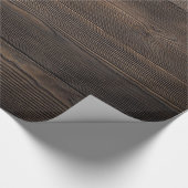 Robuuste, donkerbruine HOUT KIJKtextuur Cadeaupapier (Hoek)