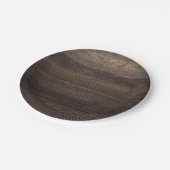 Robuuste, donkerbruine HOUT KIJKtextuur Papieren Bordje (Gekanteld)